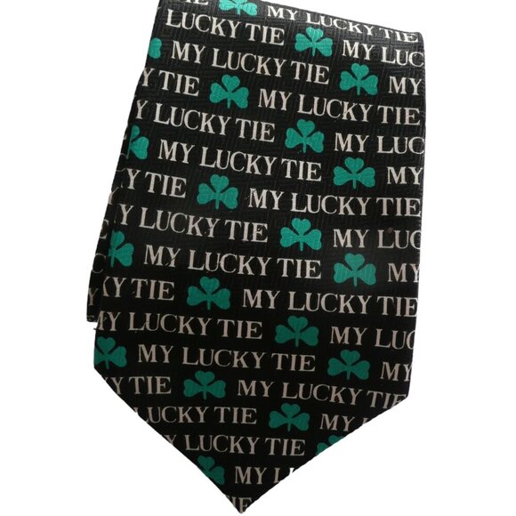 Deborah Necktie St Patrick’s Day Tie Lucky Shamrock Novelty  Men's Accessories - Picture 1 of 3